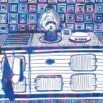 Aga pattern blue